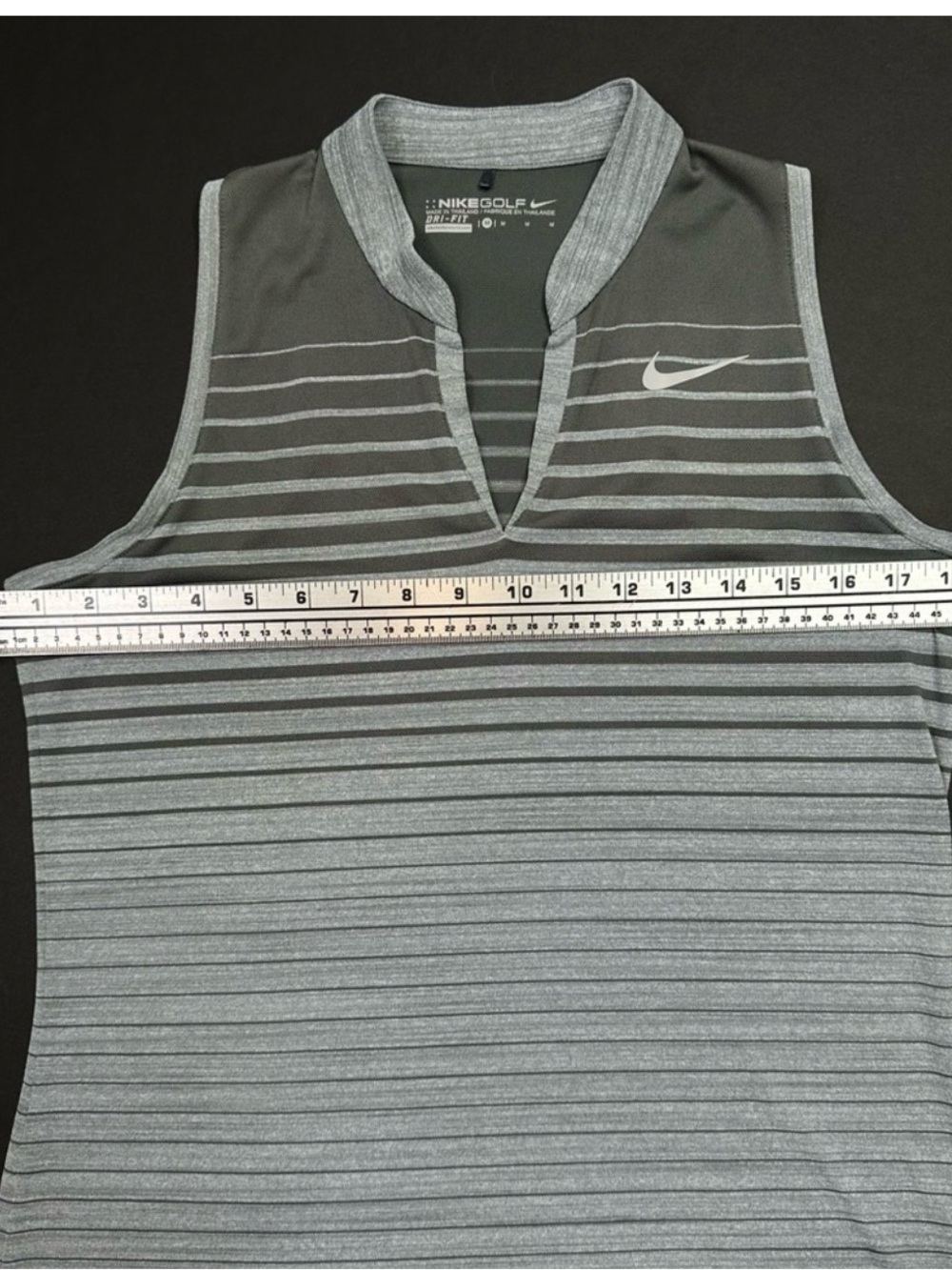 NIKE GOLF Dri-Fit Zonal Cooling Racerback Shirt Light and Dark Gray M - Picture 3 of 5